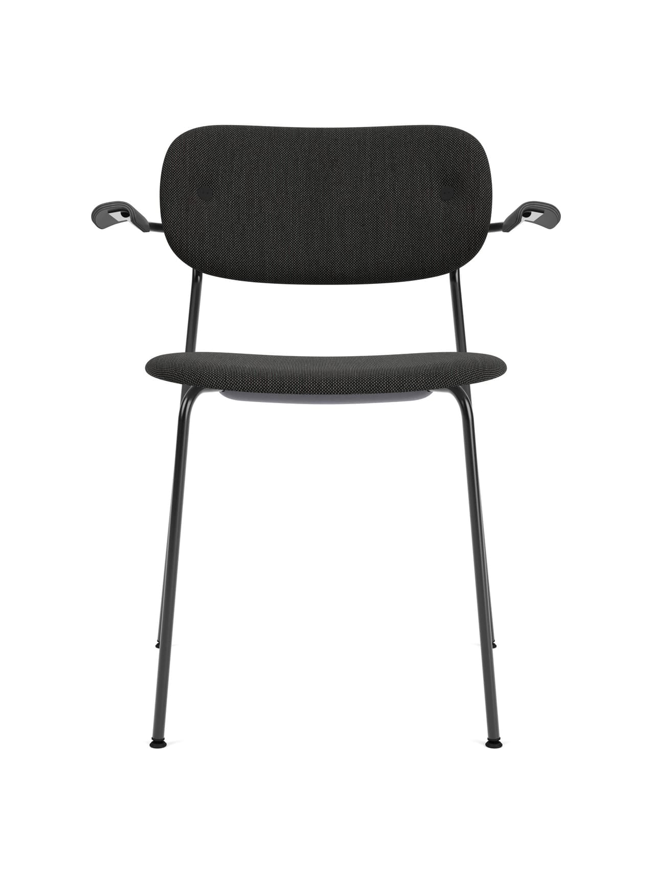 Co Dining Chair, fully upholstered with armrest, Black