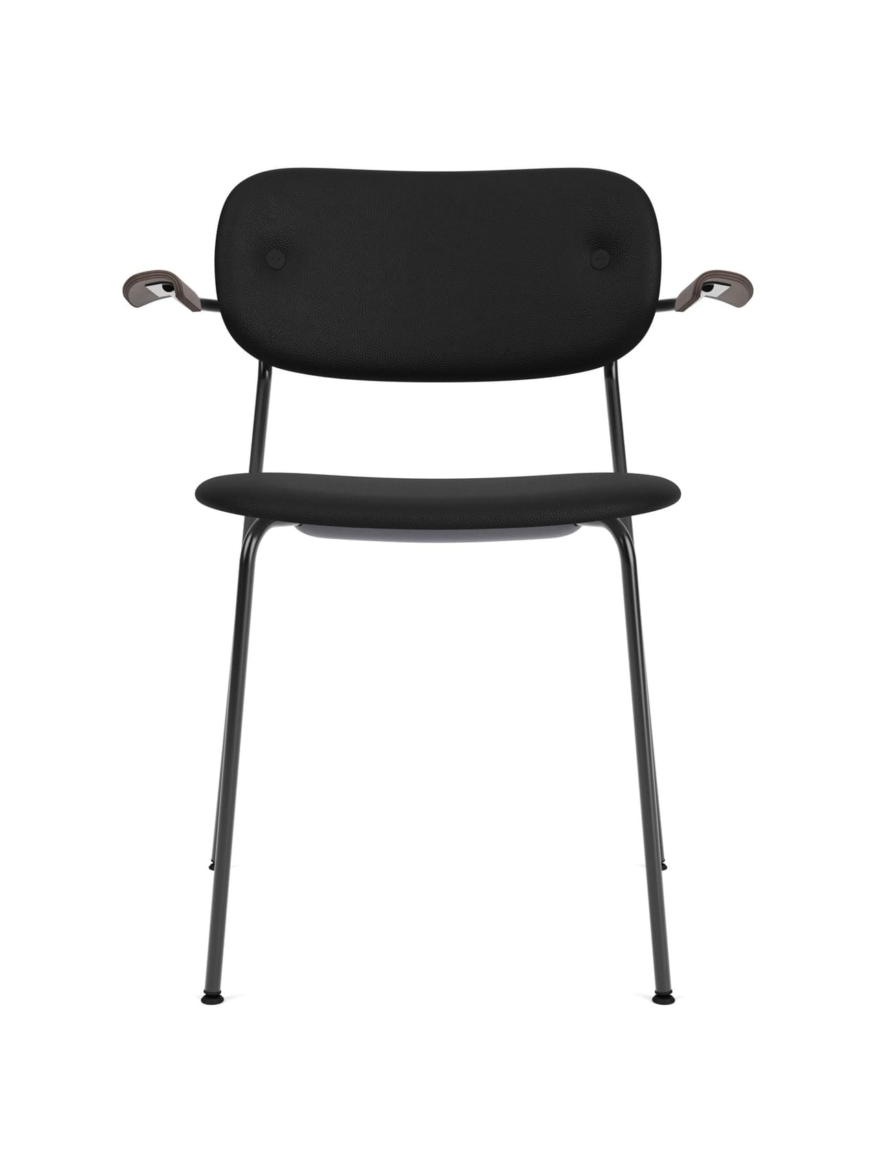 Co Dining Chair, fully upholstered with armrest, Black