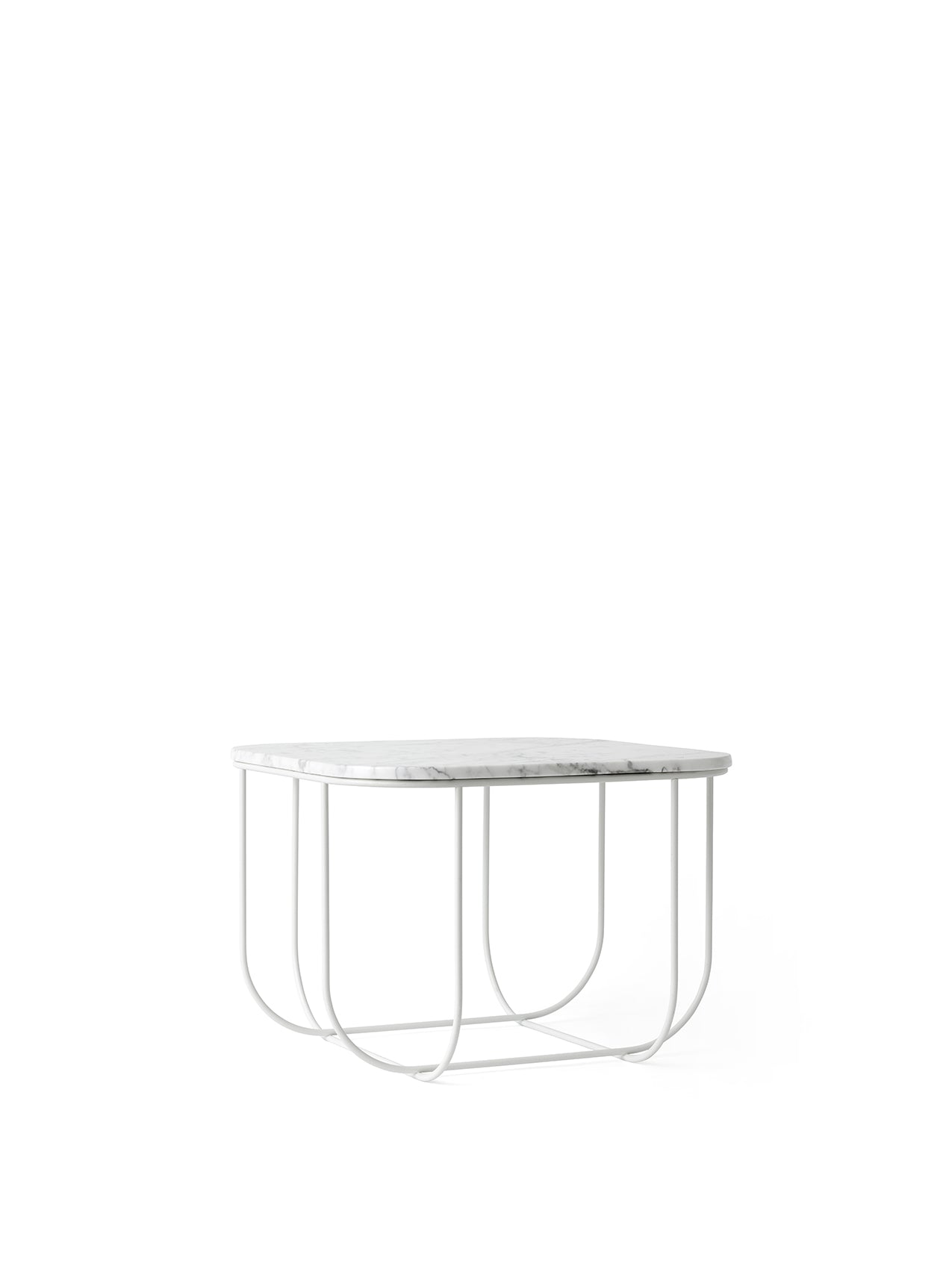 Cage, Table, White/White Marble