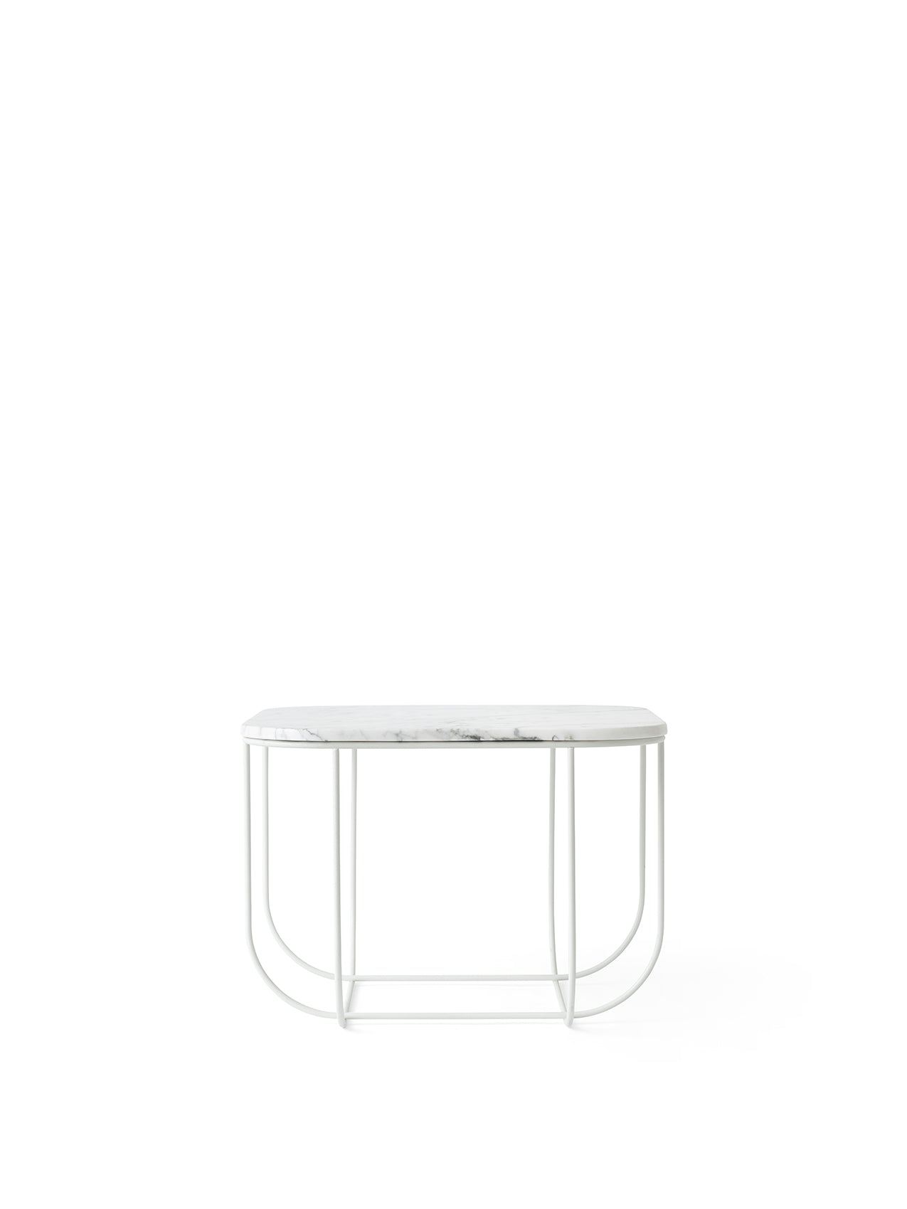 Cage, Table, White/White Marble