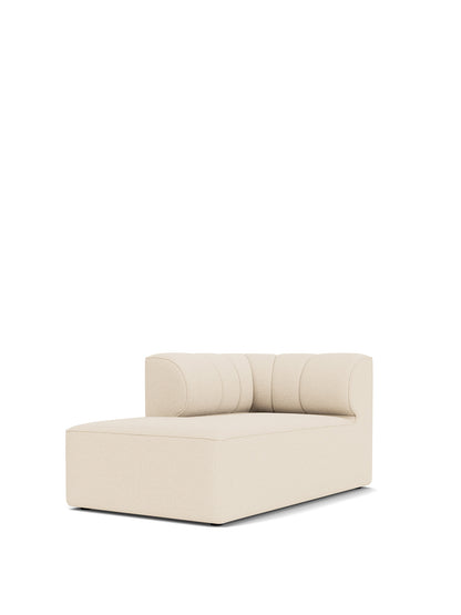 A light cream Eave Seamline Modular Sofa Chaise Longue, angled to show its deep seat and low back with two stitched cushions.