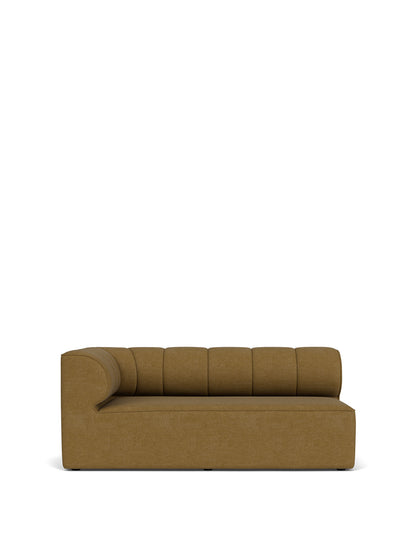 Front view of the Eave Seamline Modular Sofa, Corner 172, in a golden-brown fabric with a segmented back and curved corner.