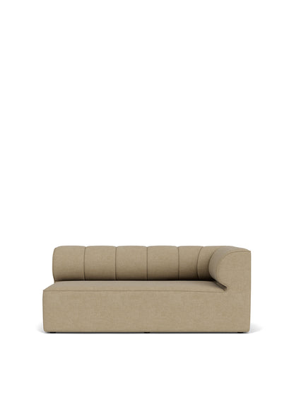 Front view of the Eave Seamline Modular Sofa, 86, Corner 172 in a beige fabric, with a segmented backrest and a right arm.