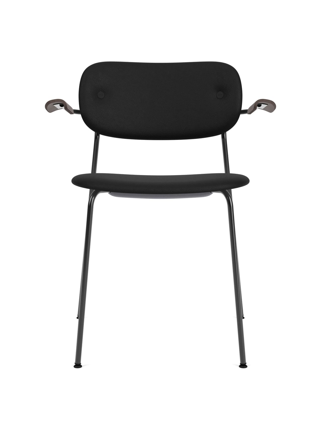 Co Dining Chair, fully upholstered with armrest, Black