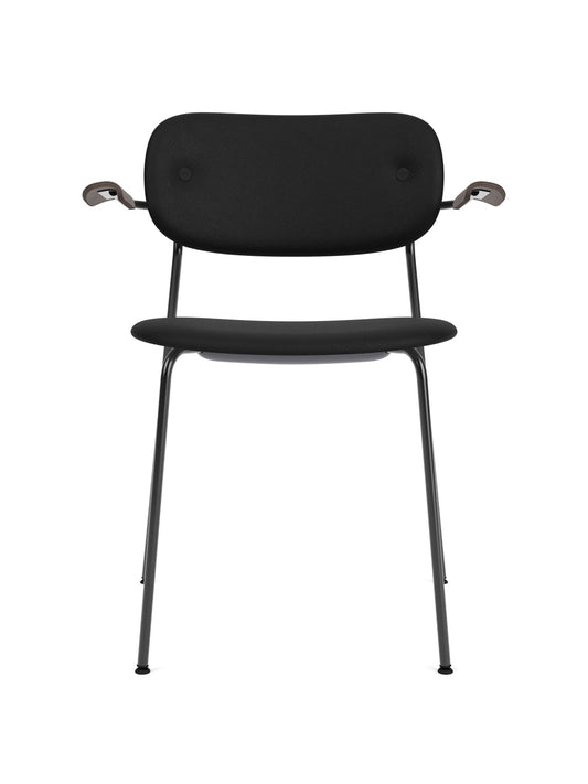Co Dining Chair, fully upholstered with armrest, Black