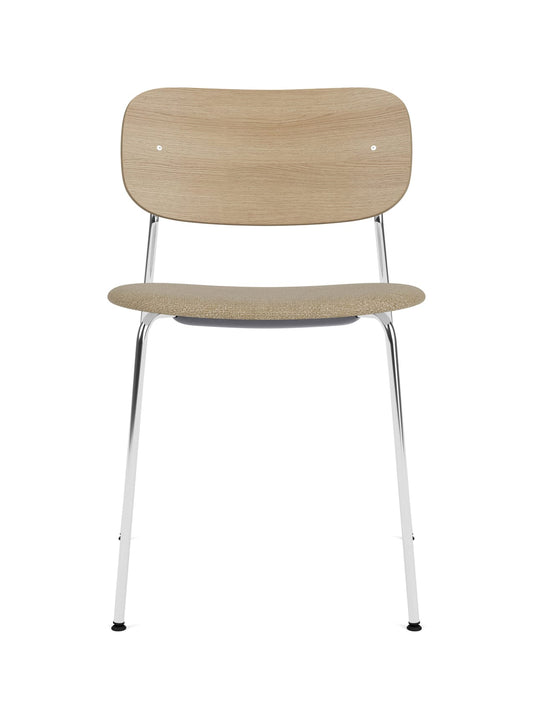 Co Dining Chair, upholstered seat, Chrome