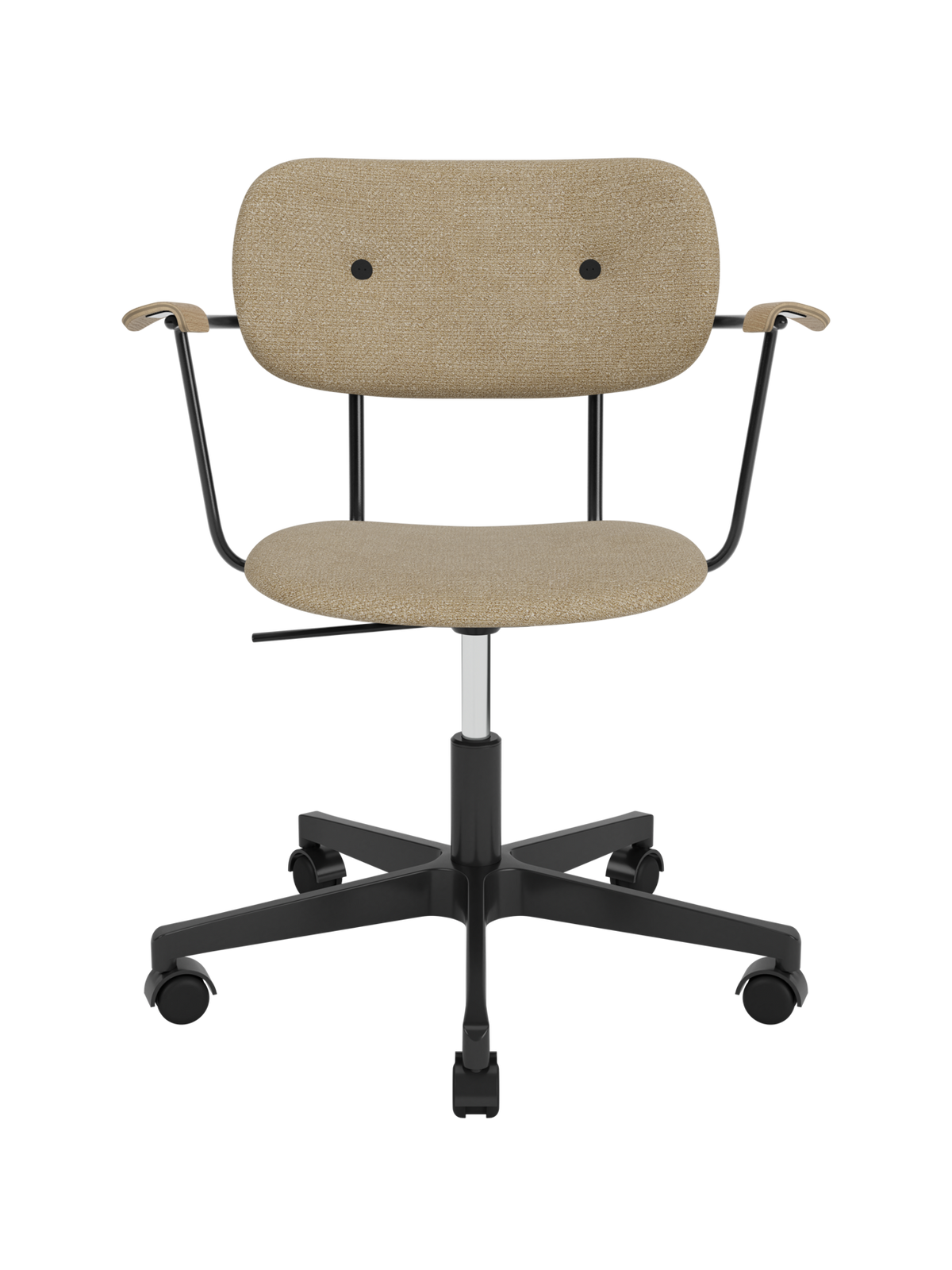 Co Task Chair, Fully Upholstered, w/armrest, Black base