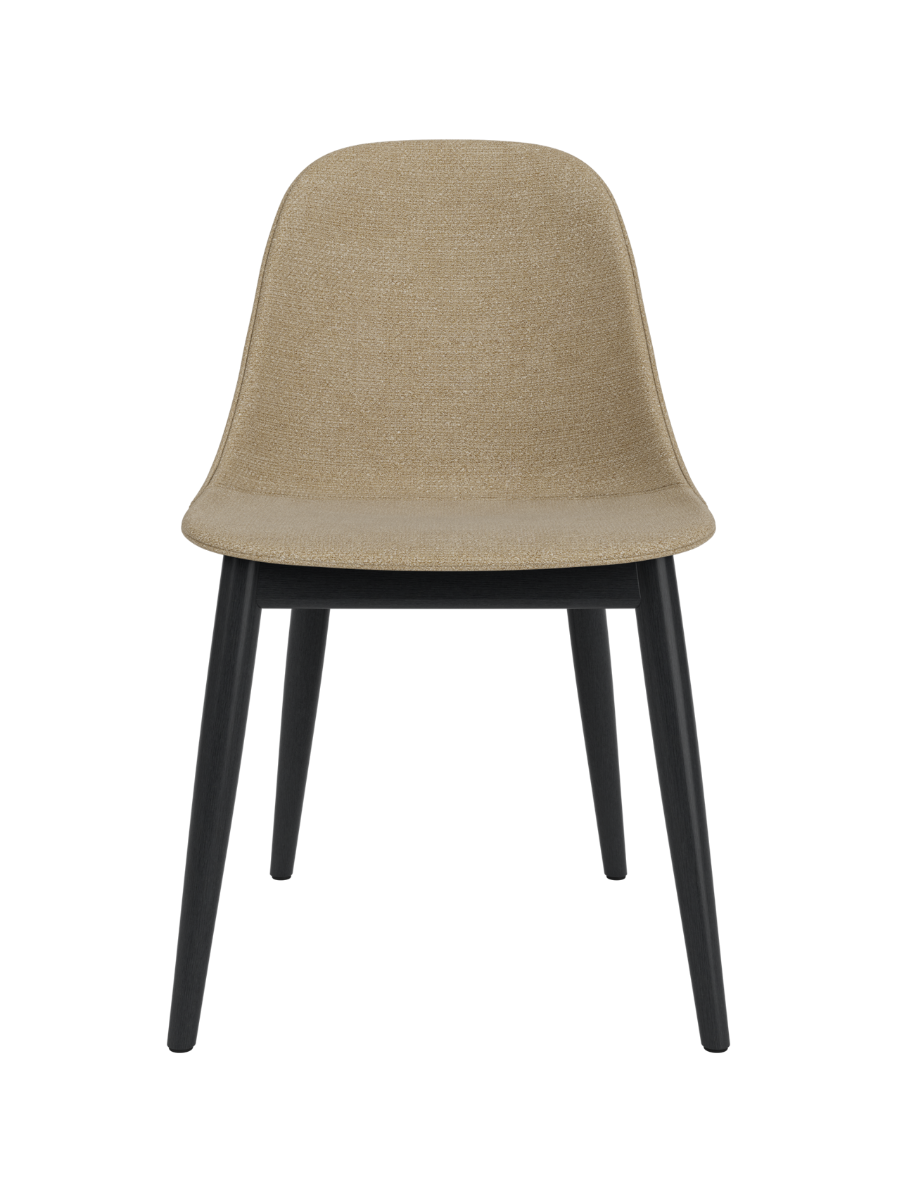 Harbour Side Dining Chair featuring beige Audo Bouclé 02 upholstery and a black painted oak wooden base.