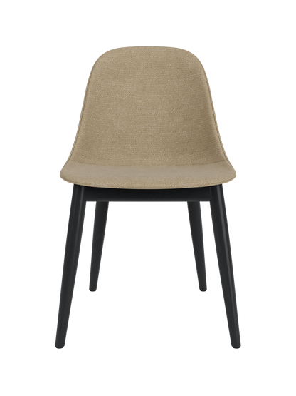 Harbour Side Dining Chair featuring beige Audo Bouclé 02 upholstery and a black painted oak wooden base.