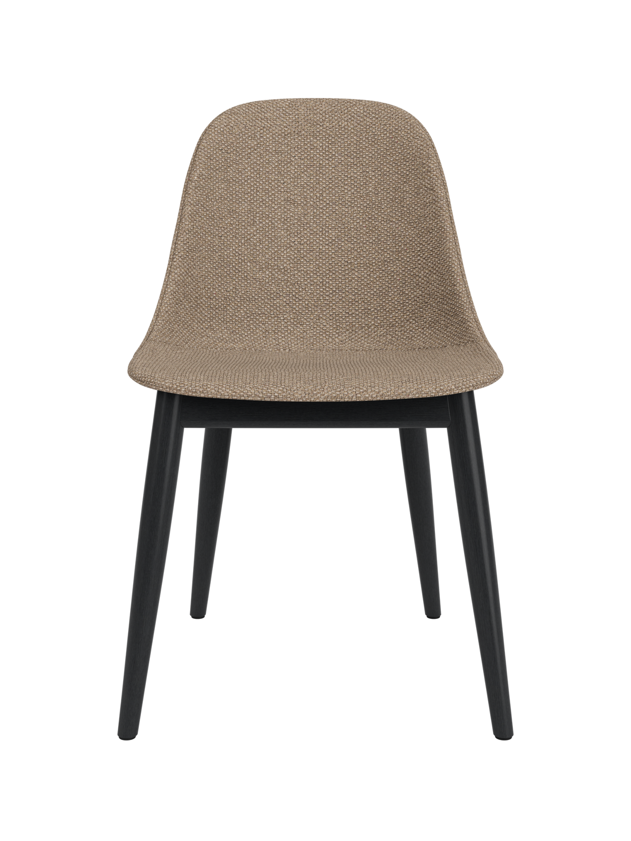 Harbour Side Dining Chair featuring Logan Flint upholstery and a black painted oak wooden base.
