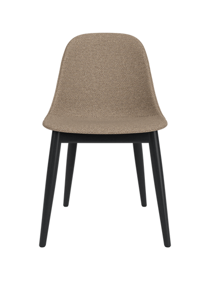 Harbour Side Dining Chair featuring Logan Flint upholstery and a black painted oak wooden base.