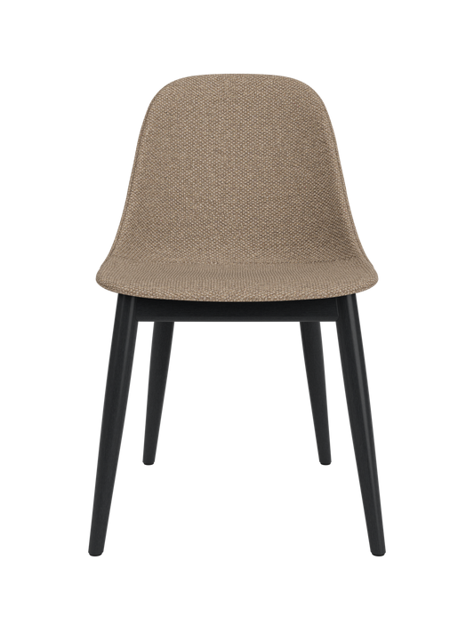 Harbour Side Dining Chair featuring Logan Flint upholstery and a black painted oak wooden base.