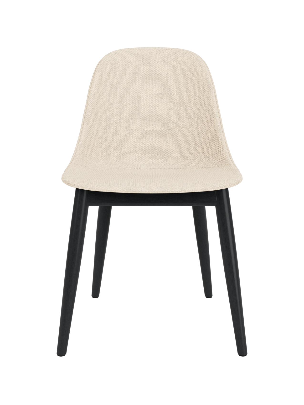 Harbour Side Dining Chair with Logan Jasmine textured upholstery and a sleek black painted oak wooden base.