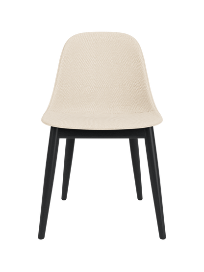 Harbour Side Dining Chair with Logan Jasmine textured upholstery and a sleek black painted oak wooden base.