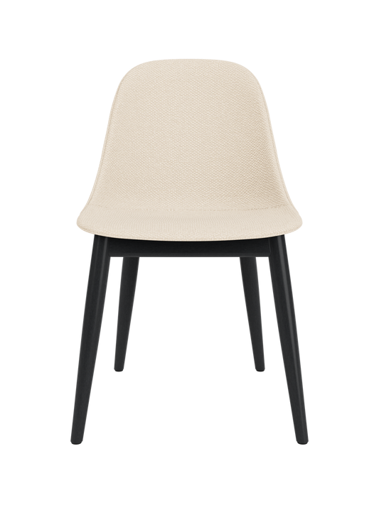 Harbour Side Dining Chair with Logan Jasmine textured upholstery and a sleek black painted oak wooden base.
