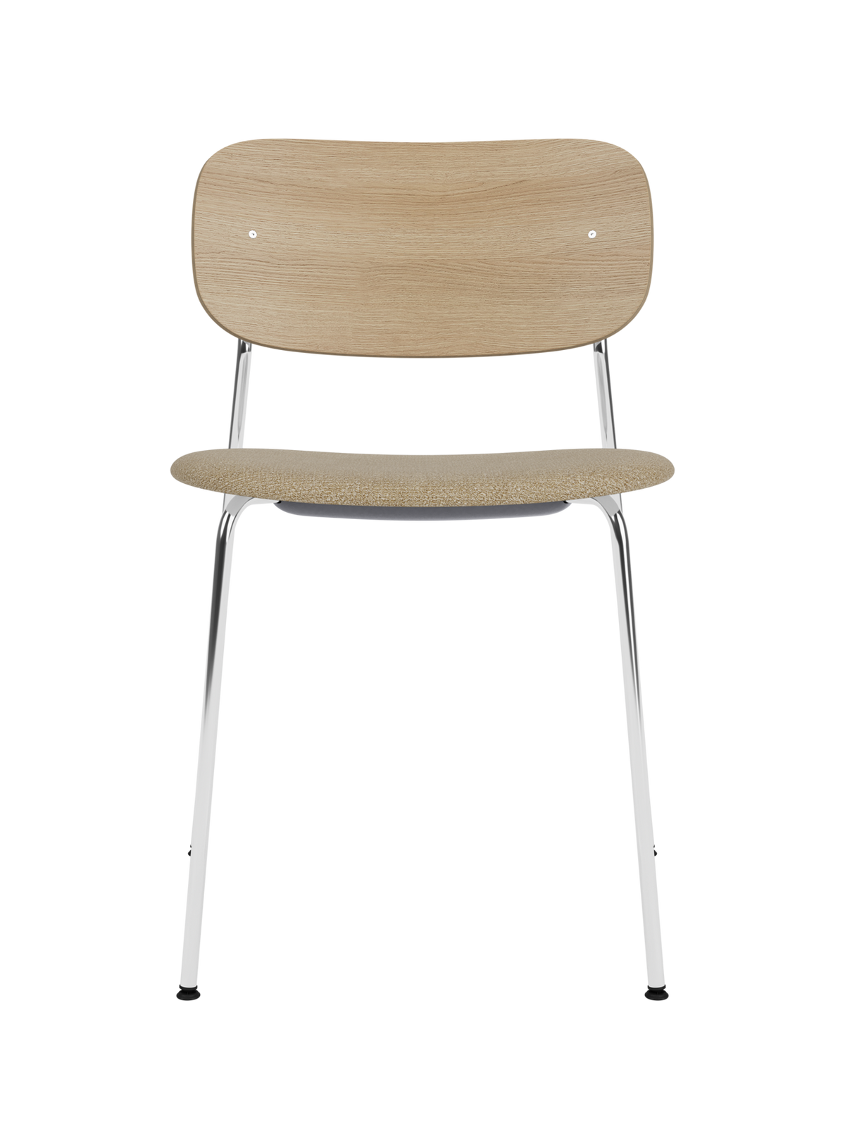 Co Dining Chair, upholstered seat, Chrome