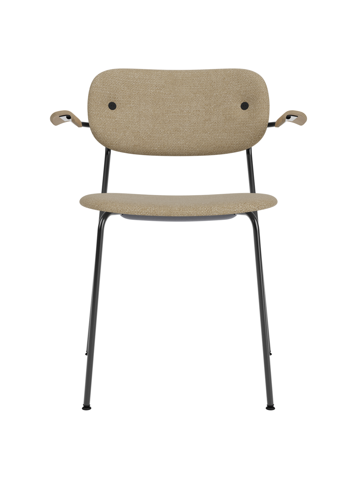 Co Dining Chair, fully upholstered with armrest, Black