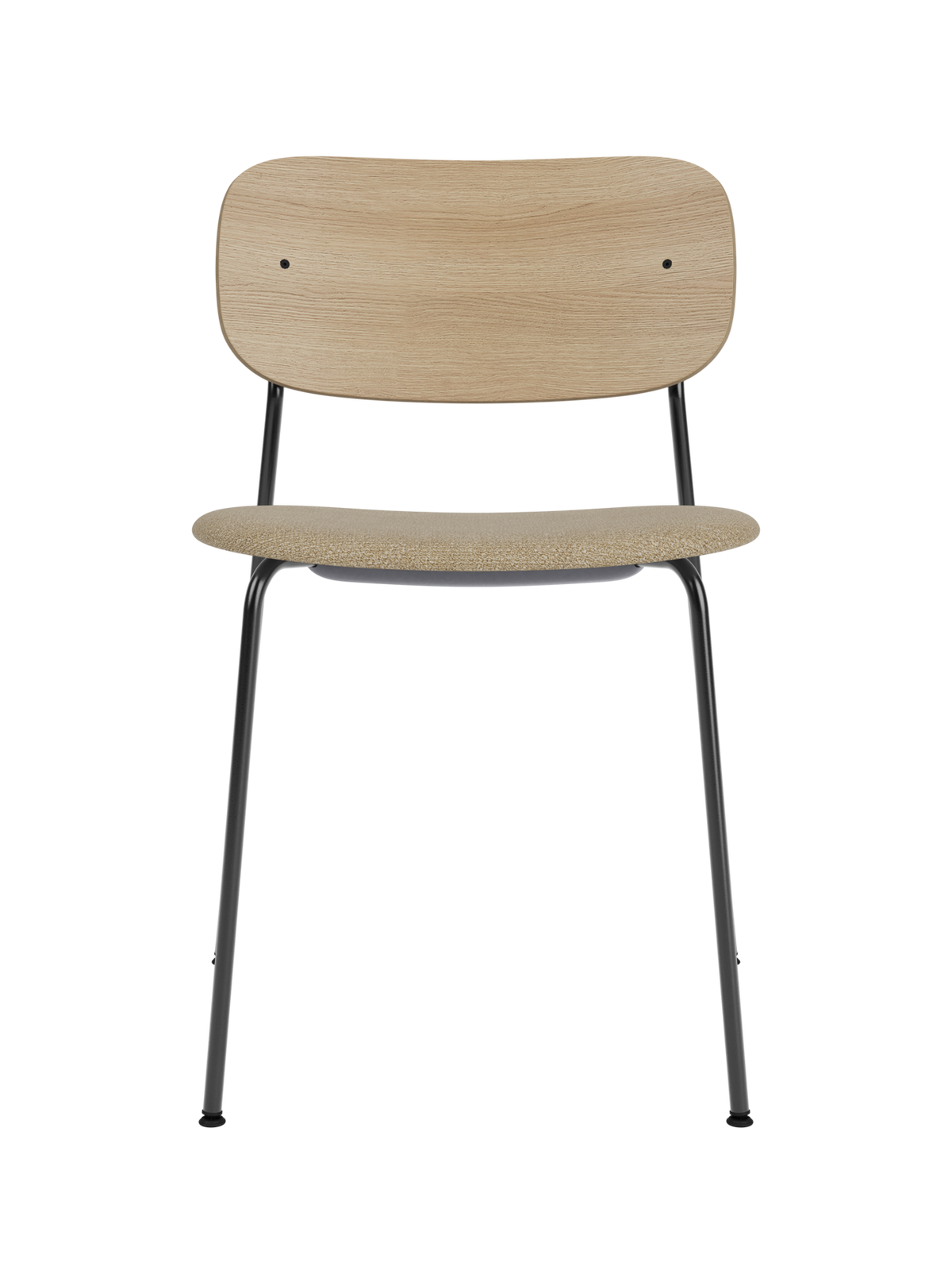 Co Dining Chair, upholstered seat, Black Frame