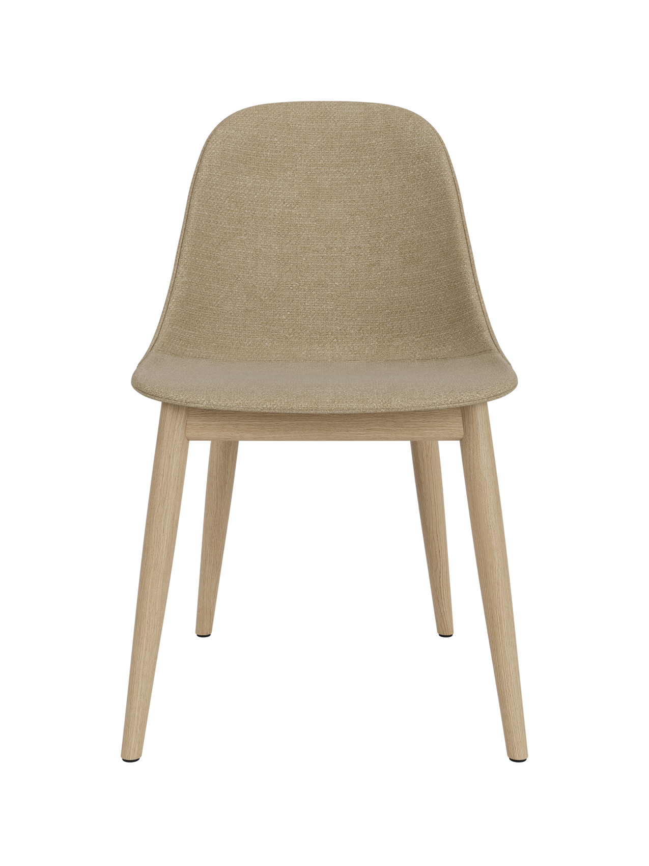 Harbour Side Dining Chair featuring beige Audo Bouclé 02 upholstery and a natural oak wooden base.