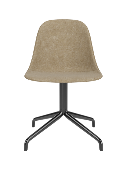 Harbour Side Dining Chair in beige Audo Bouclé 02 upholstery with a sleek black star swivel base.