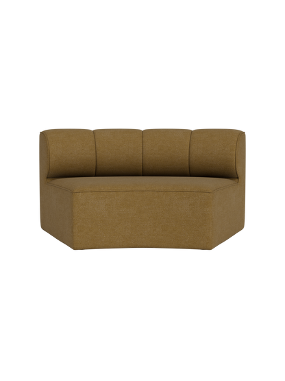 Ochre Audo Bouclé 06 Eave Seamline Modular Sofa Concave Open Section with a curved backrest and vertical seams.