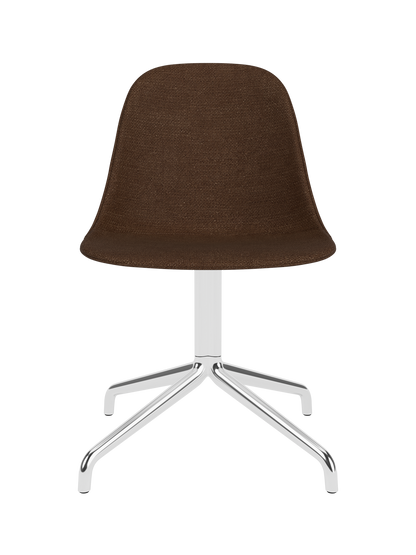 Harbour Side Dining Chair in brown Audo Bouclé 07 fabric with a polished aluminium star base.