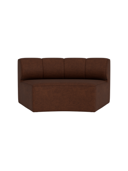 Eave Seamline Modular Sofa Concave Open Section in dark brown Audo Bouclé 08 textured fabric.