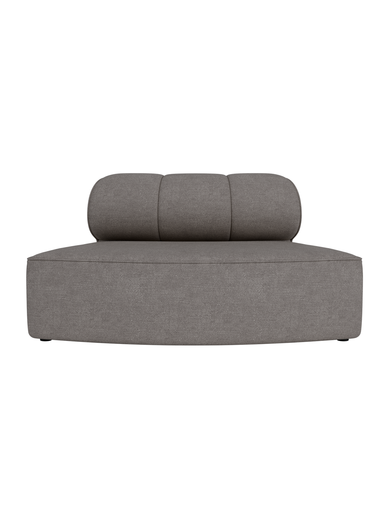 Grey Audo Bouclé 16 Eave Seamline Modular Sofa Convex Open Section featuring a textured, curved silhouette.