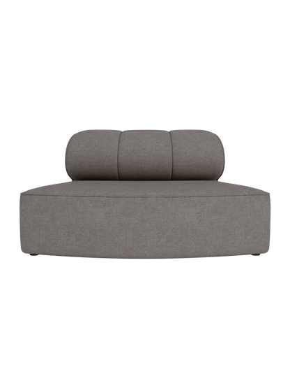 Grey Audo Bouclé 16 Eave Seamline Modular Sofa Convex Open Section featuring a textured, curved silhouette.