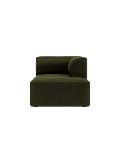 Dark olive green Eave Modular Sofa Chaise Longue in Champion 035 fabric with a low-slung, curved profile.