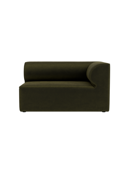 Eave Modular Sofa Corner 129 in dark olive Champion 035 upholstery, featuring a curved backrest and deep seat.