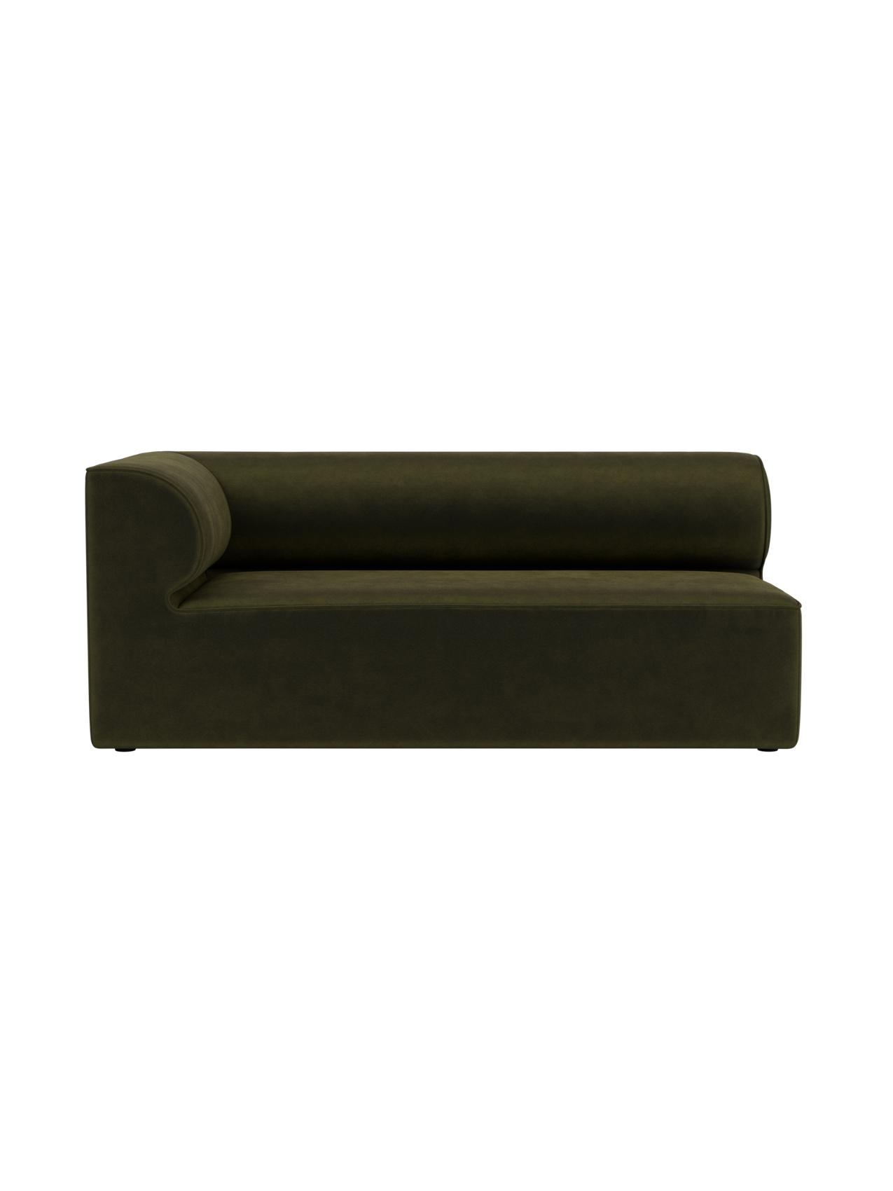 Eave Modular Sofa Corner 172 in dark green Champion 035 upholstery, featuring a curved backrest and deep seat.