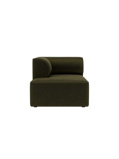 Eave Modular Sofa 86 Chaise Longue in olive Champion 035 fabric, featuring a curved arm and low-slung silhouette.