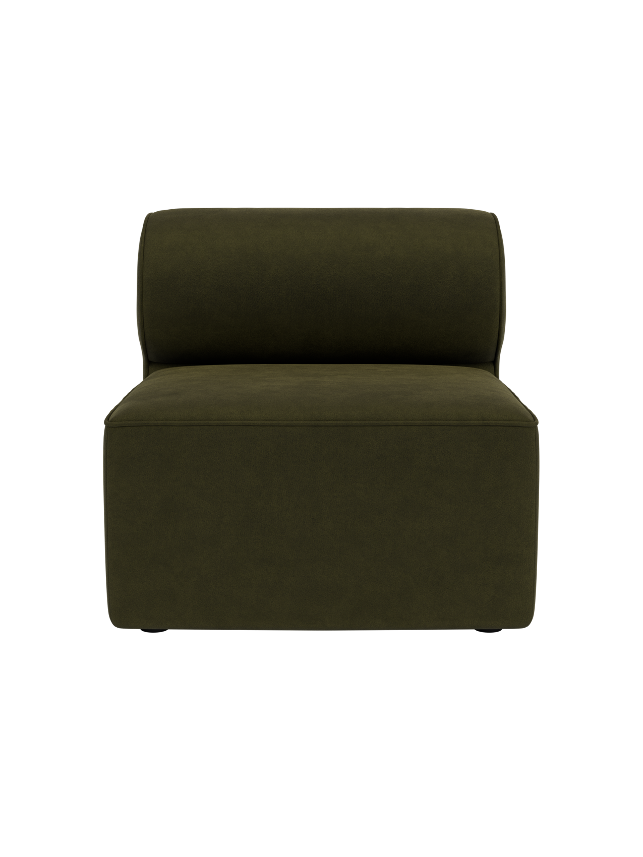 Eave Modular Sofa 86 Open Section in dark olive green Champion 035 upholstery with a signature curved backrest.