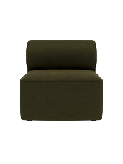 Eave Modular Sofa 86 Open Section in dark olive green Champion 035 upholstery with a signature curved backrest.
