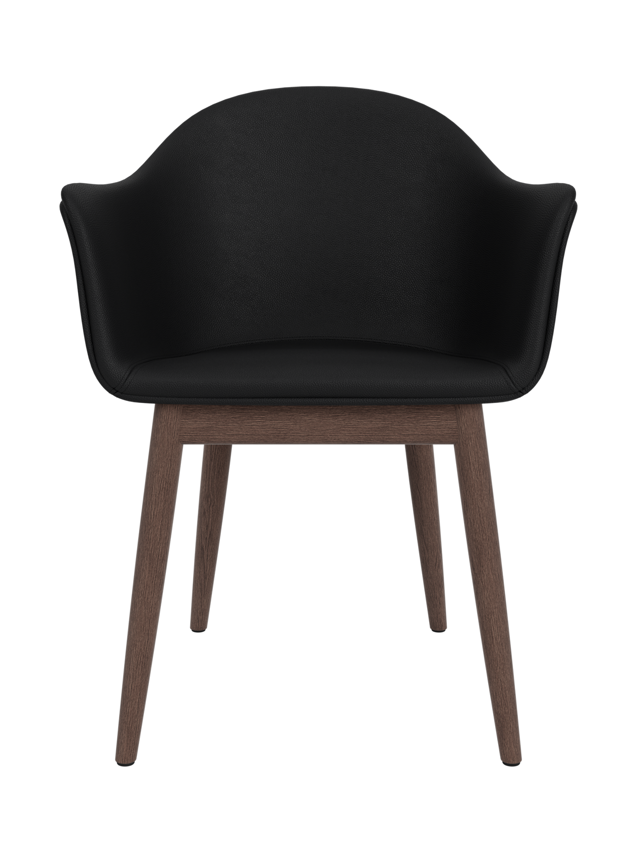 Harbour Dining Chair in black Sierra 1001 upholstery with a dark stained oak wooden base.