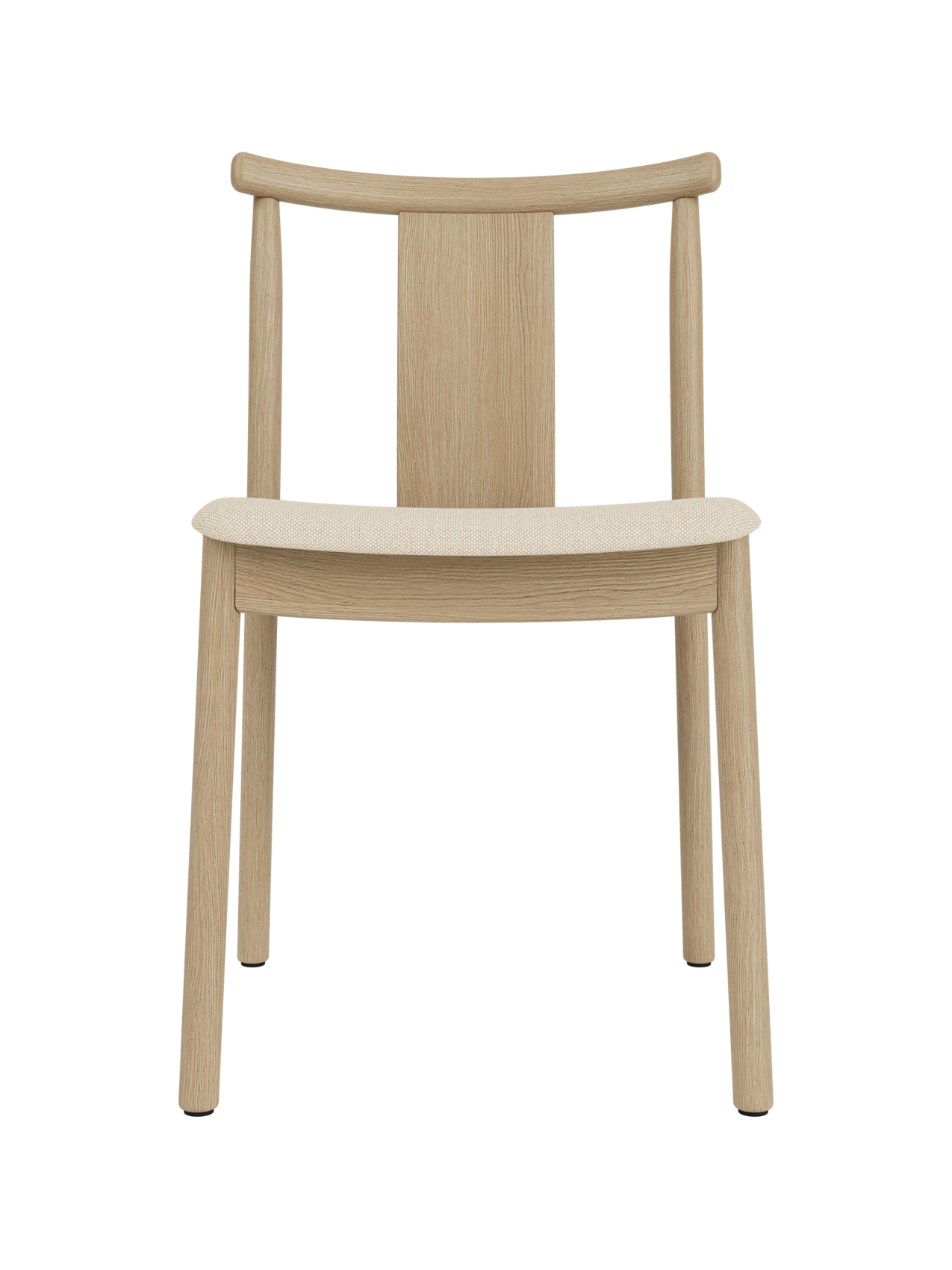 Merkur Dining Chair in natural oak with a light beige Hallingdal 65 200 upholstered seat and solid wood frame.