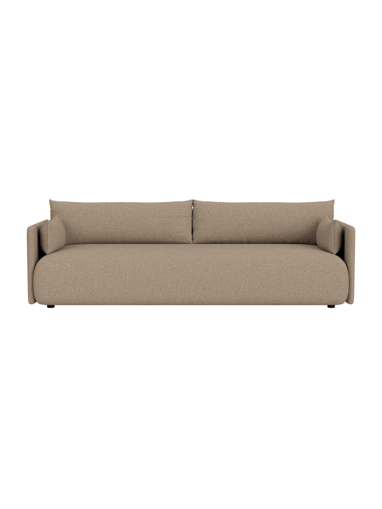 Offset Loose Cover three-seater sofa in Logan Flint, featuring a relaxed architectural silhouette and textured fabric.