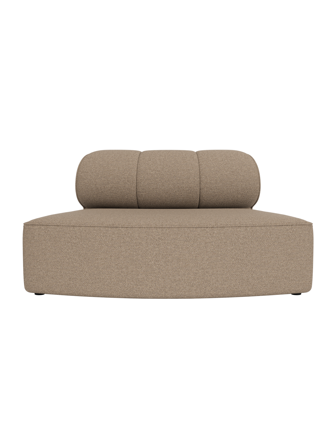 Eave Seamline Modular Sofa 86 Convex Open Section in Logan Flint, featuring a rounded backrest and textured taupe fabric.