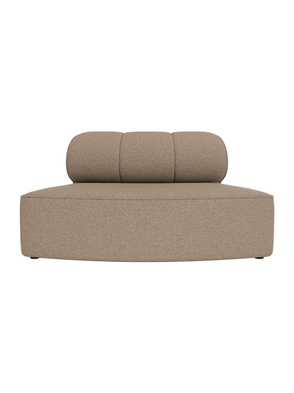 Eave Seamline Modular Sofa 86 Convex Open Section in Logan Flint, featuring a rounded backrest and textured taupe fabric.