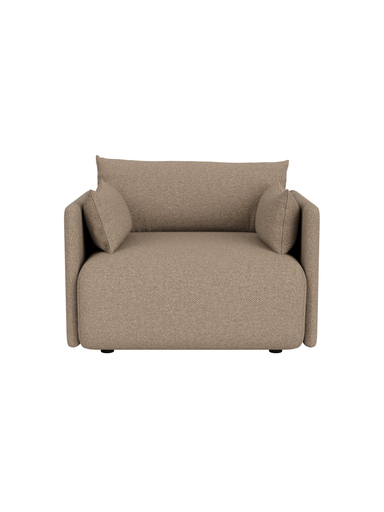Offset Loose Cover 1-seater sofa in Logan Flint textured fabric, featuring a relaxed silhouette and neutral tone.