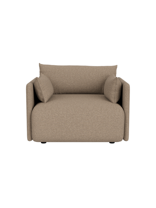 Offset Loose Cover 1-seater sofa in Logan Flint textured fabric, featuring a relaxed silhouette and neutral tone.