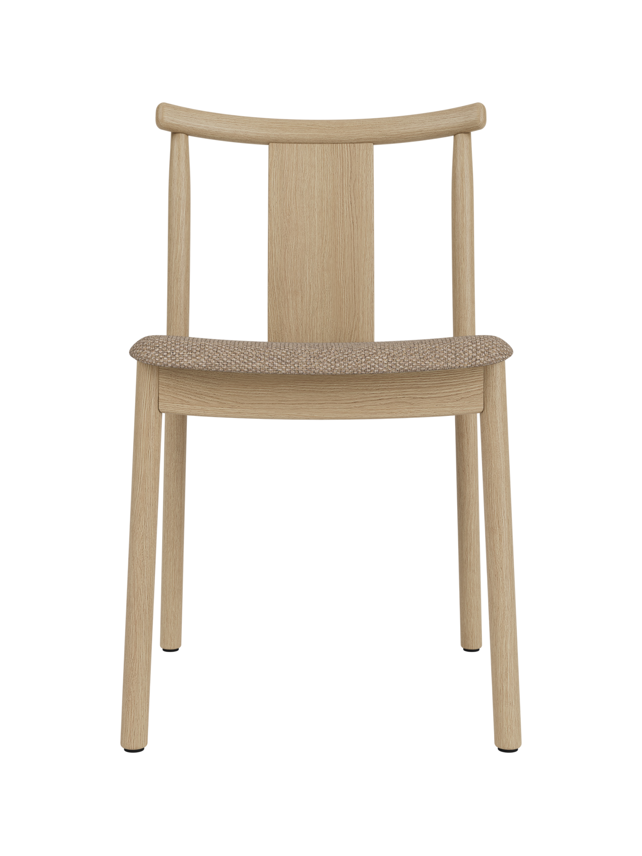 Merkur Dining Chair in natural oak with a Logan Flint fabric seat, featuring a timeless solid wood silhouette.