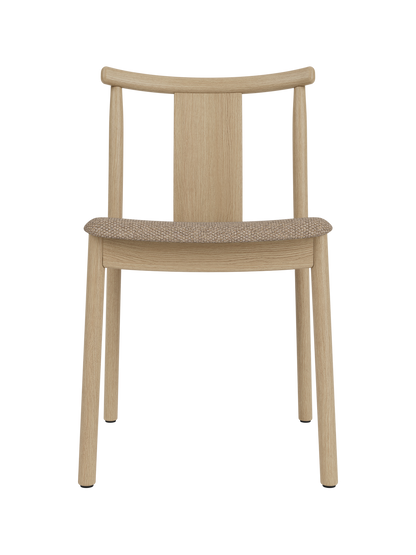 Merkur Dining Chair in natural oak with a Logan Flint fabric seat, featuring a timeless solid wood silhouette.