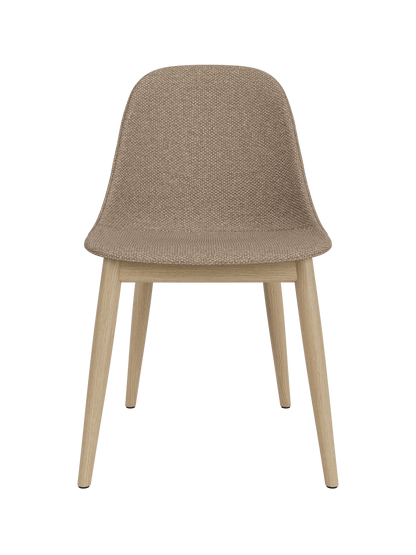 Harbour Side Dining Chair with Logan Flint upholstery and a natural oak wooden base, set against a plain background.