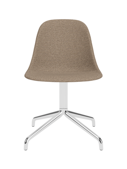 Harbour Side Dining Chair in Logan Flint upholstery with a four-legged polished aluminium star base.