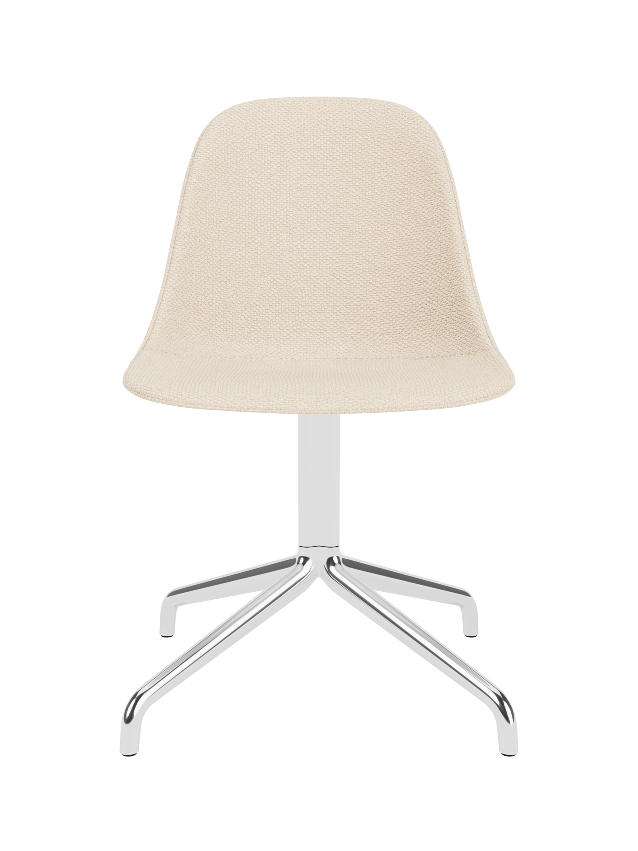 Logan Jasmine upholstered Harbour Side Dining Chair featuring a sleek polished aluminium star base.