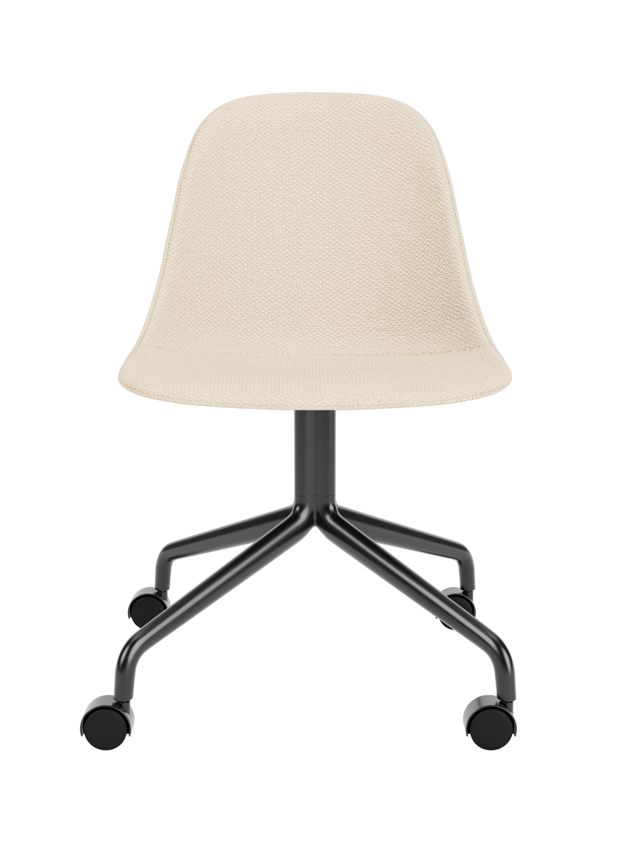 Harbour Side Dining Chair with Logan Jasmine upholstery and a black powder-coated star base with casters.