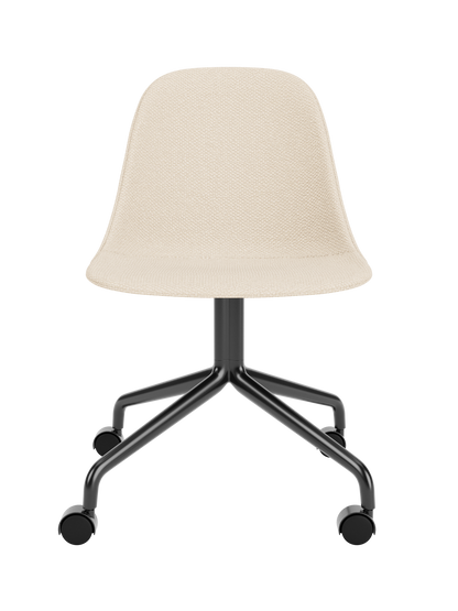Harbour Side Dining Chair with Logan Jasmine upholstery and a black powder-coated star base with casters.