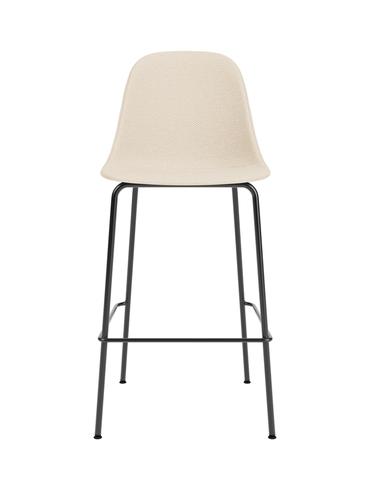 Harbour Side Bar Chair in Logan Jasmine upholstery with a slender black powder-coated steel base.